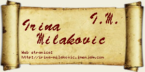 Irina Milaković vizit kartica